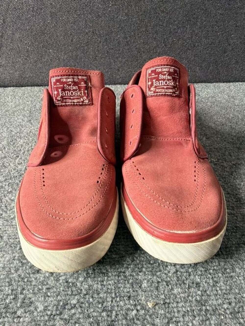 Nike SB Zoom Stefan Janoski Sport Red Suede Skate Shoes Men's Size 9.5